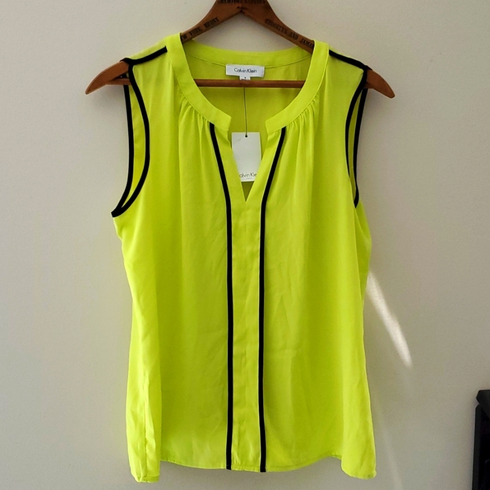 Calvin Klein Blouse, Small, Yellow